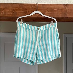Old Navy Teal & White Striped Shorts Size 10 NWOT